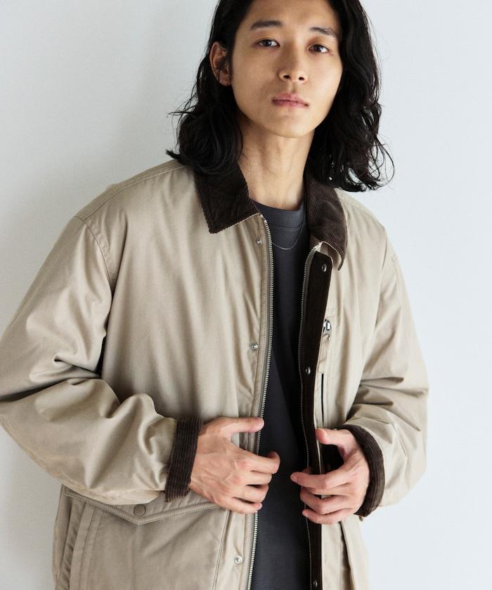 燈芯絨拼接棉尼龍夾克