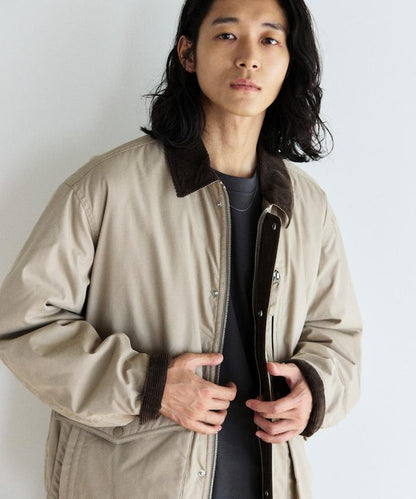 燈芯絨拼接棉尼龍夾克