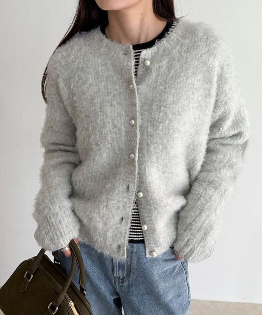 蓬鬆磨毛針織開衫