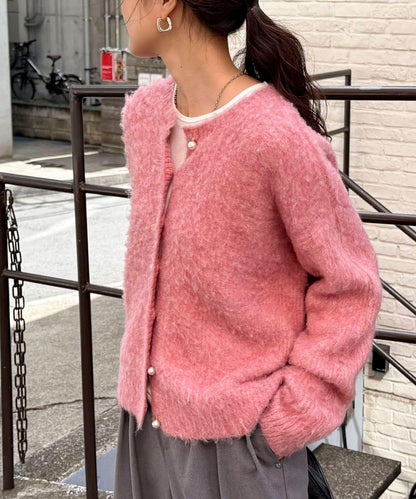 蓬鬆磨毛針織開衫