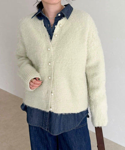 蓬鬆磨毛針織開衫