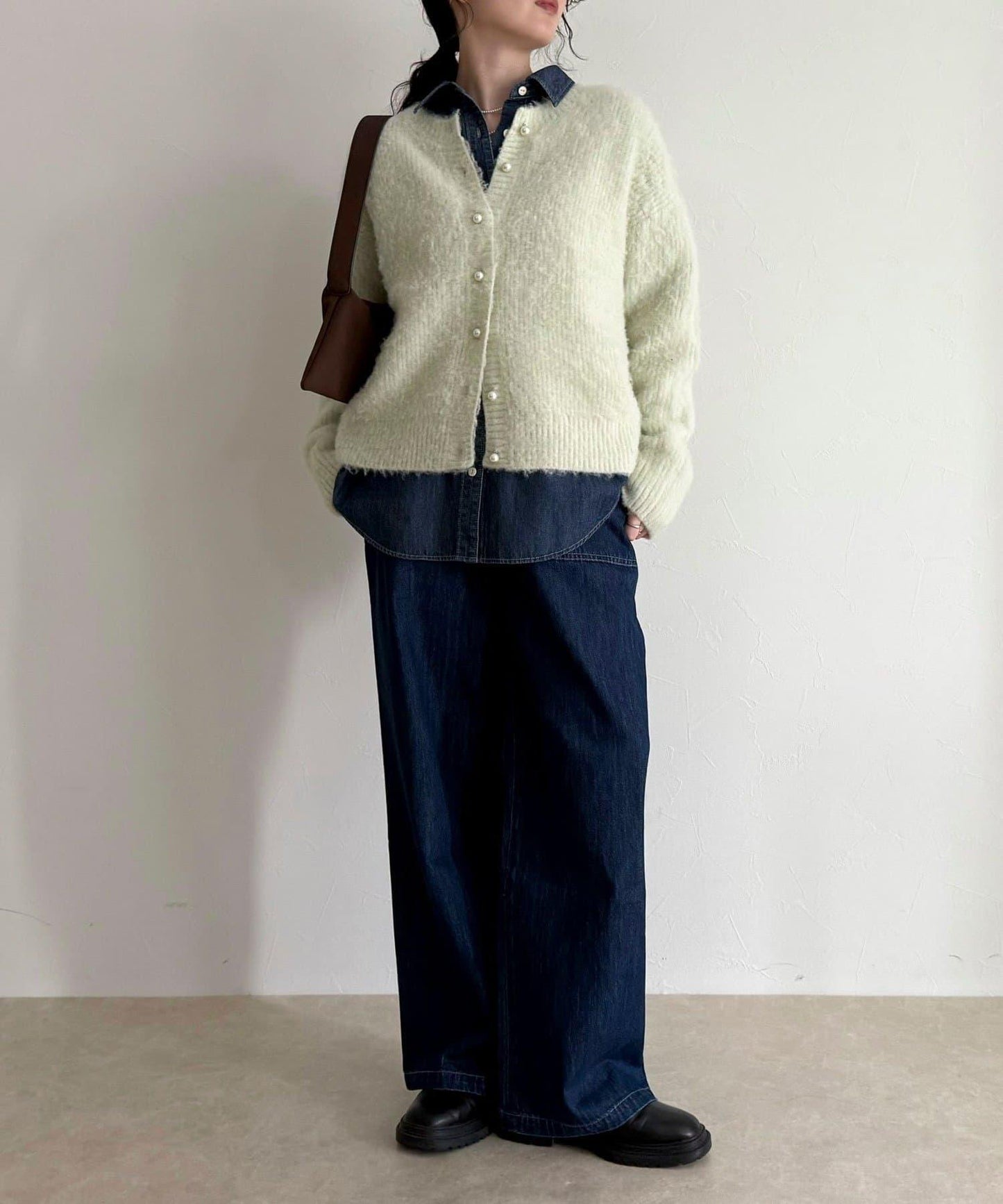 蓬鬆磨毛針織開衫