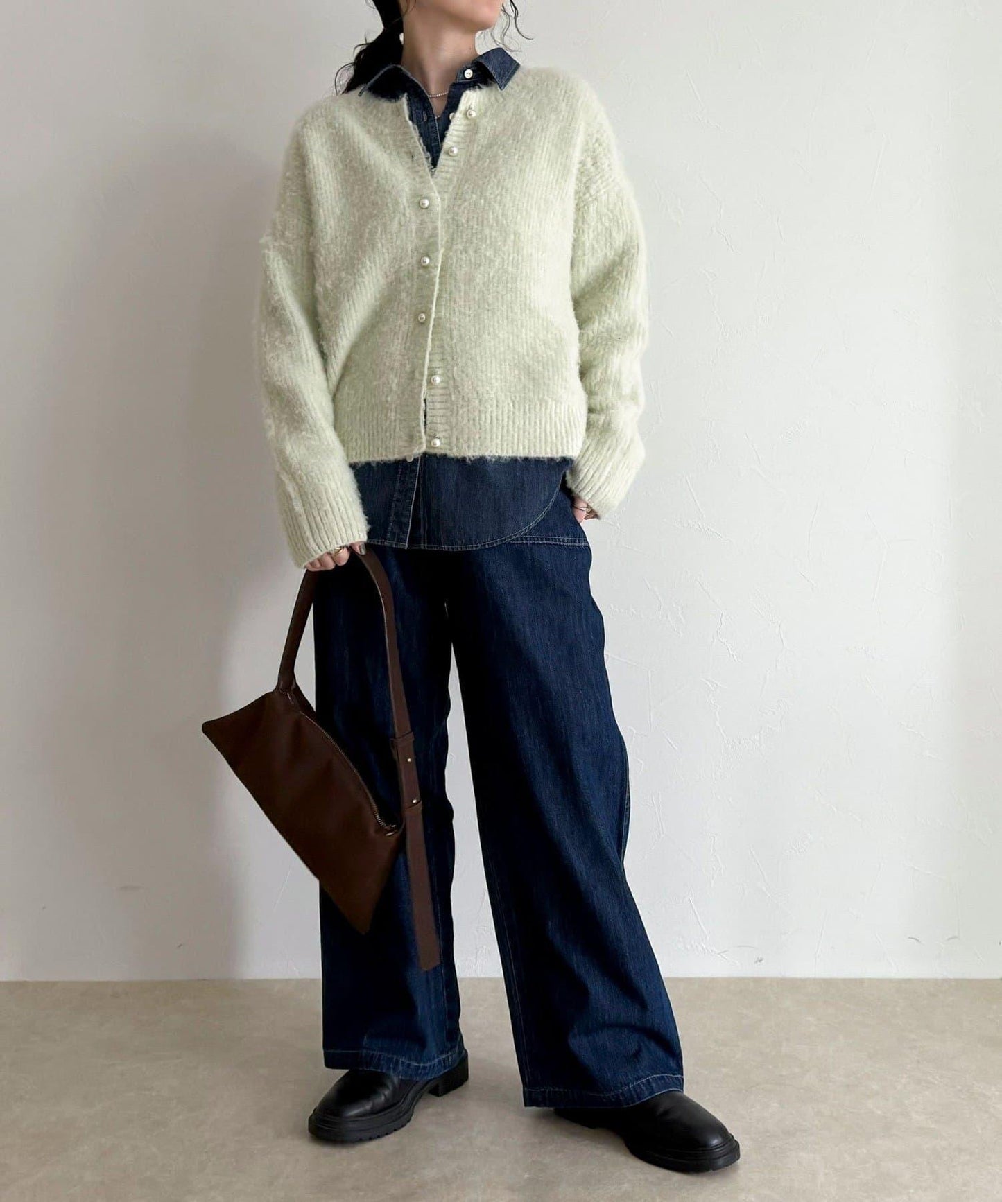 蓬鬆磨毛針織開衫