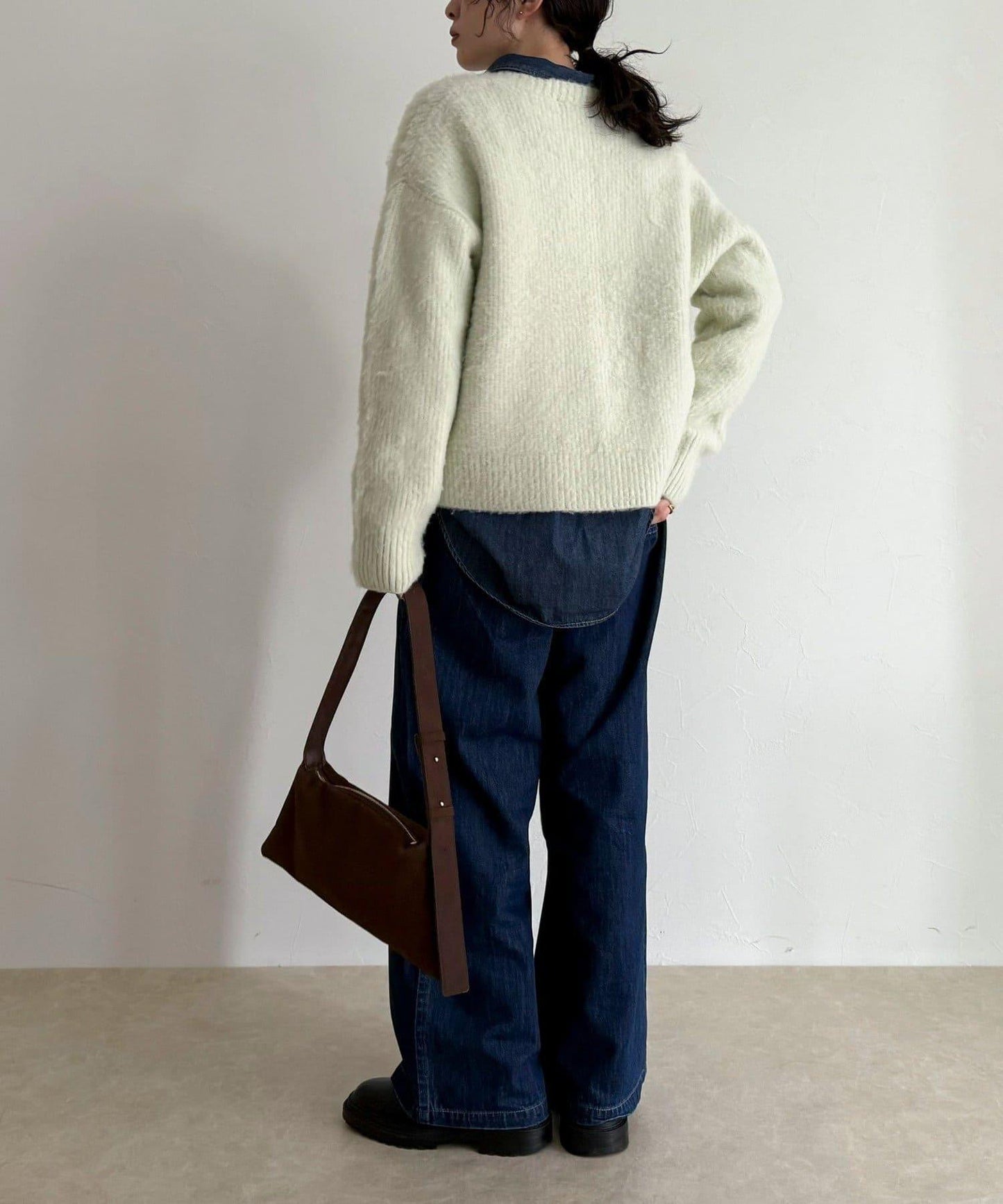 蓬鬆磨毛針織開衫