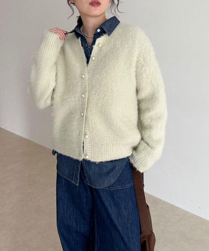 蓬鬆磨毛針織開衫