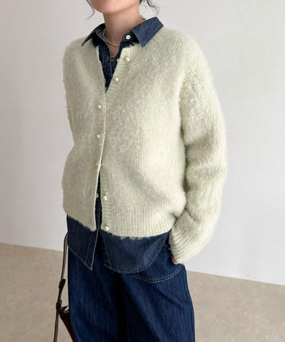蓬鬆磨毛針織開衫