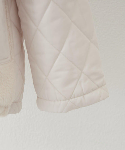 羊羔絨拼接絎縫立領夾克