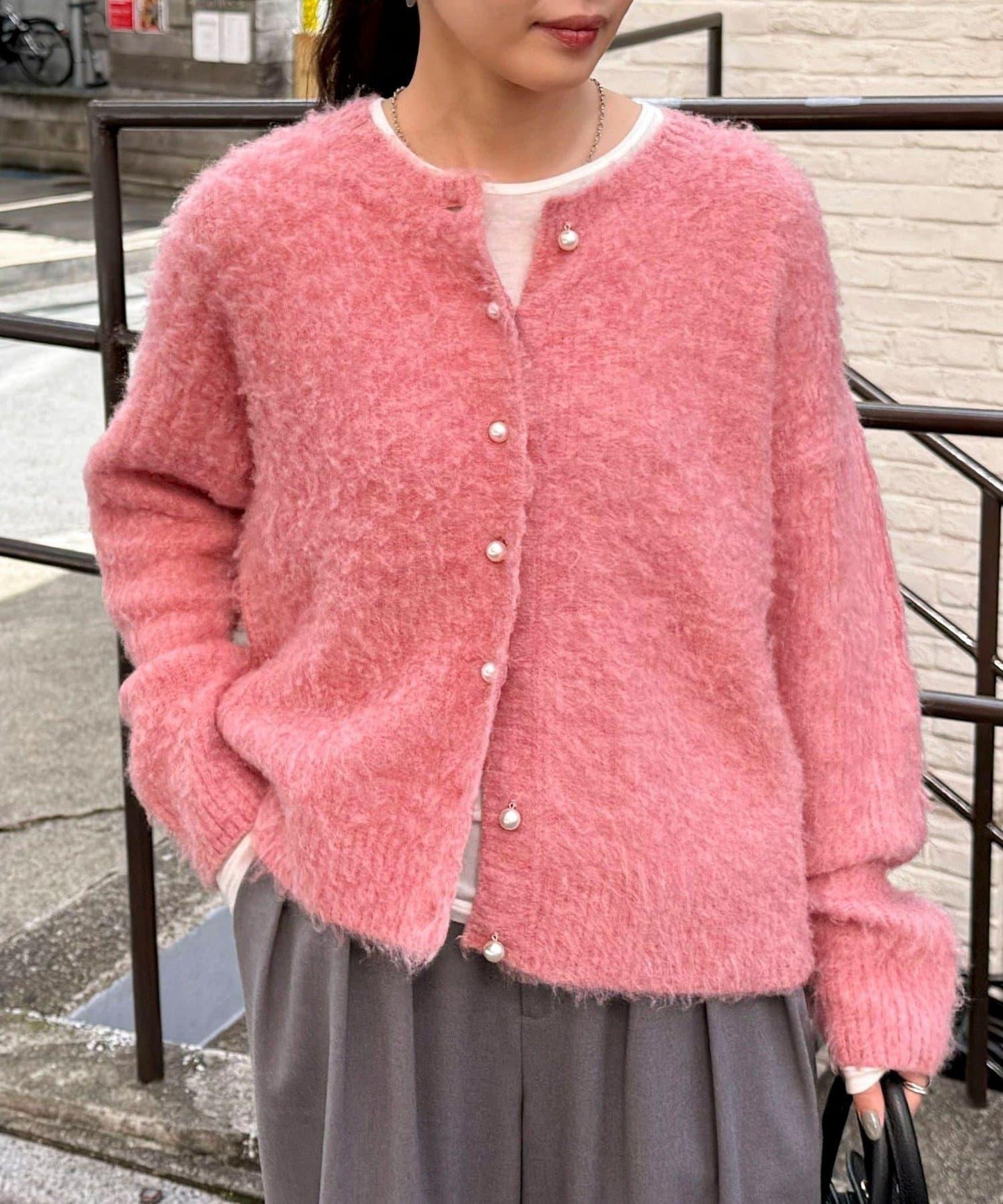 蓬鬆磨毛針織開衫