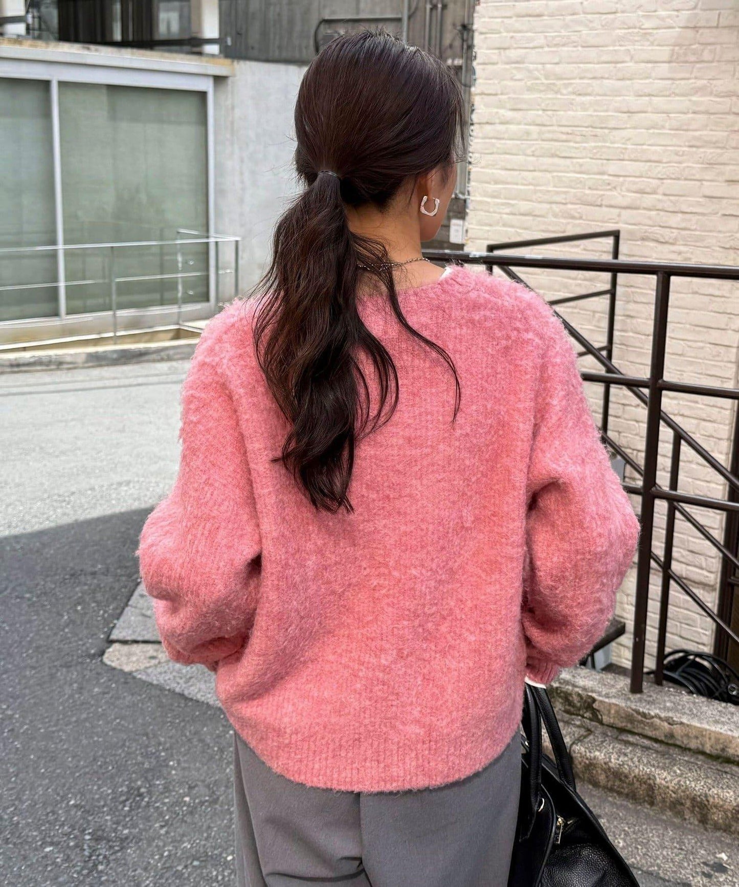 蓬鬆磨毛針織開衫