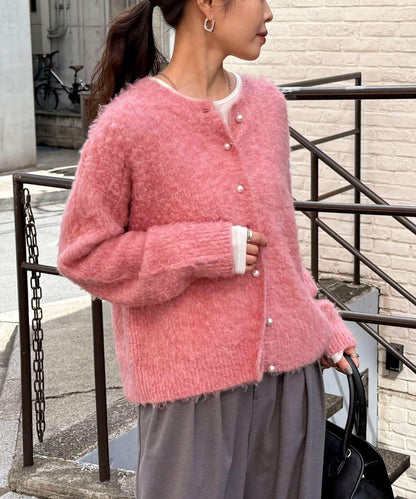 蓬鬆磨毛針織開衫