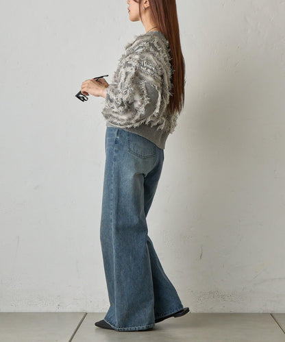 流蘇提花針織套頭衫