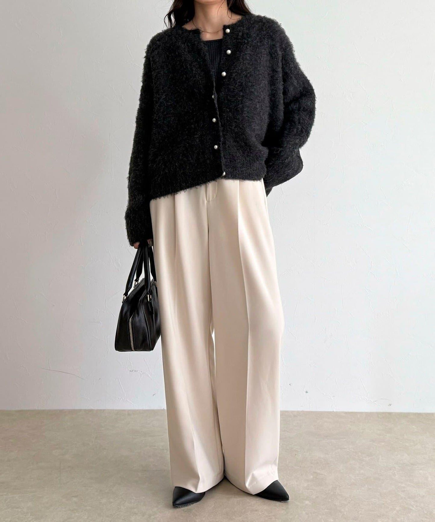 蓬鬆磨毛針織開衫