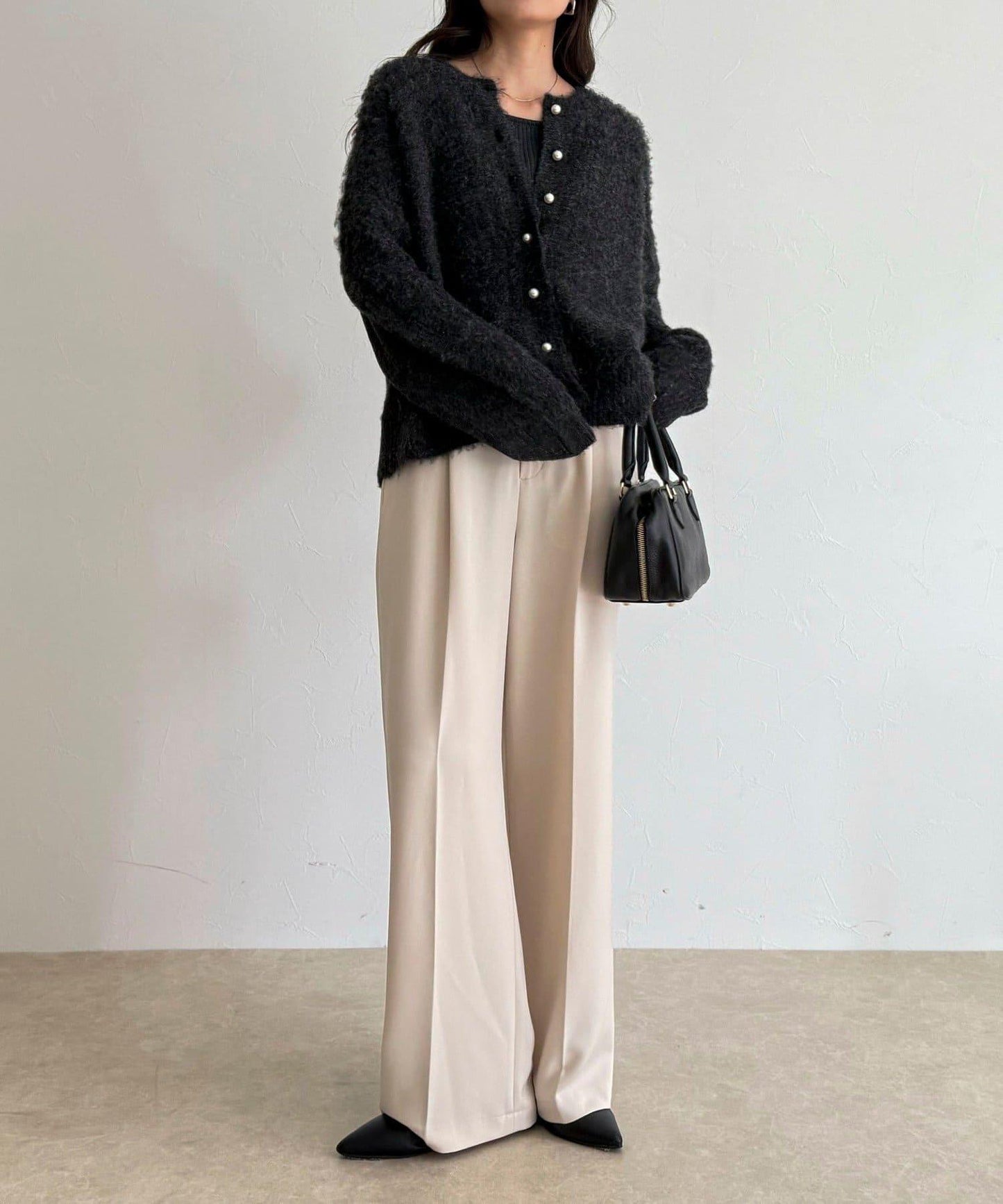 蓬鬆磨毛針織開衫