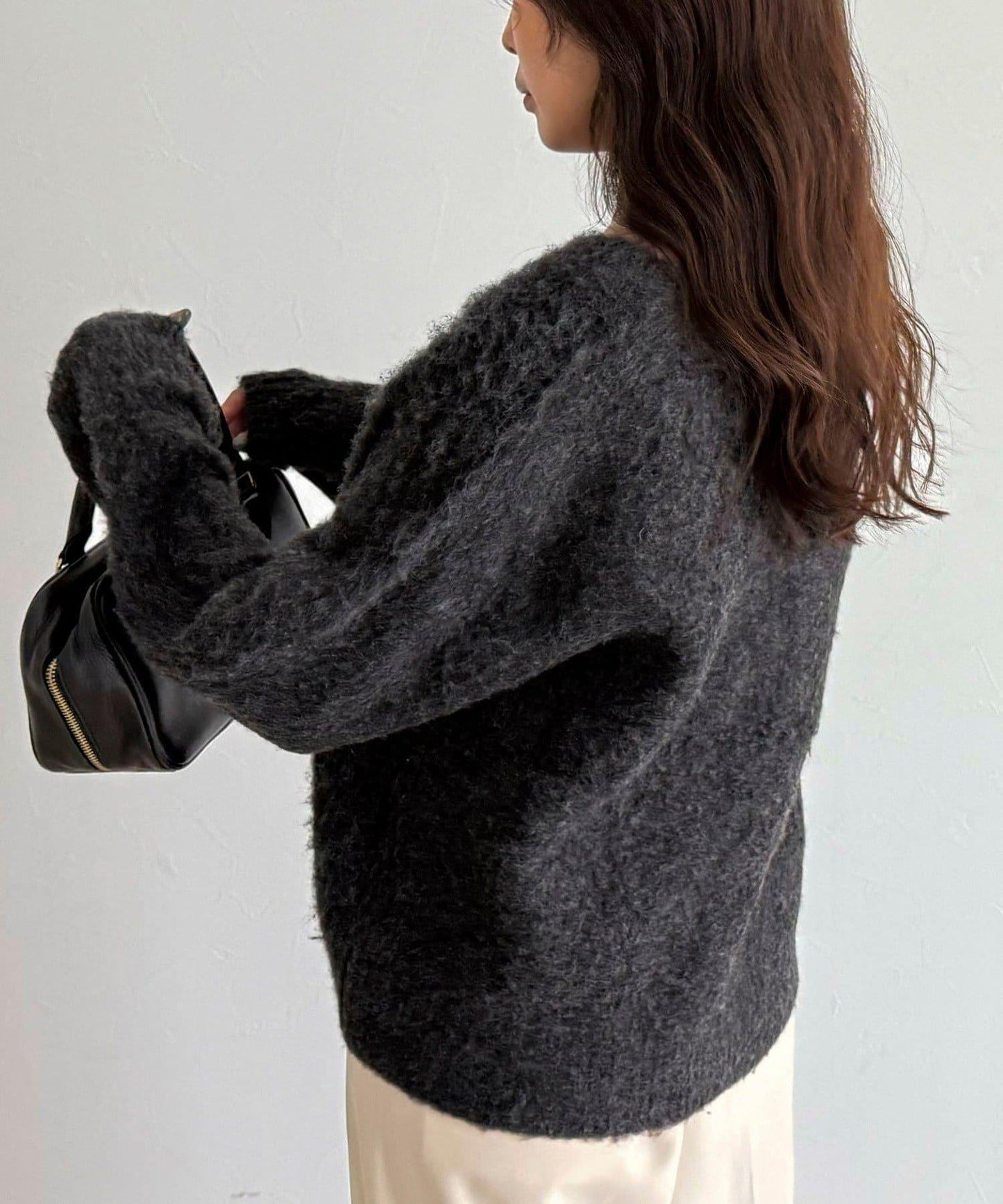 蓬鬆磨毛針織開衫