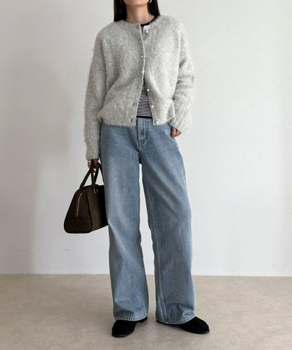 蓬鬆磨毛針織開衫