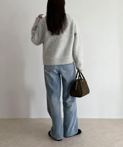 蓬鬆磨毛針織開衫