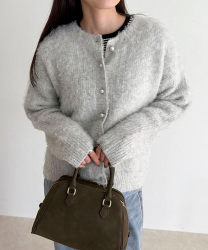 蓬鬆磨毛針織開衫