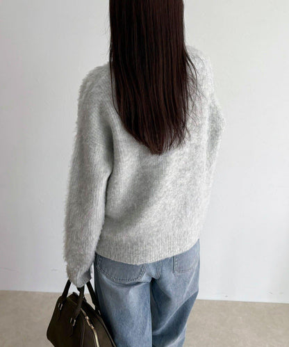 蓬鬆磨毛針織開衫