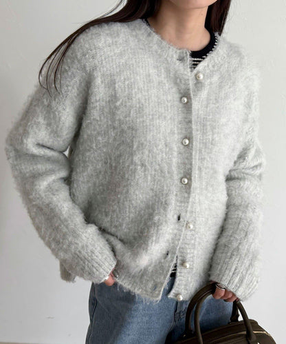 蓬鬆磨毛針織開衫