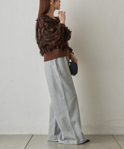 流蘇提花針織套頭衫