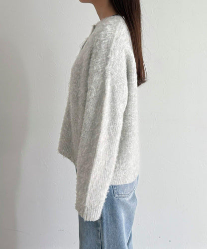 蓬鬆磨毛針織開衫