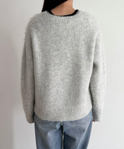 蓬鬆磨毛針織開衫