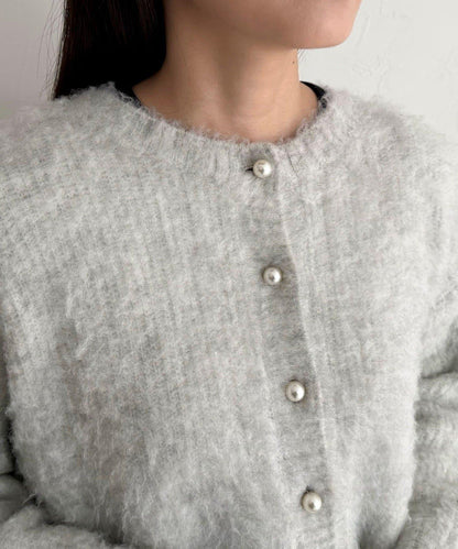 蓬鬆磨毛針織開衫