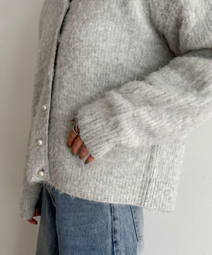 蓬鬆磨毛針織開衫