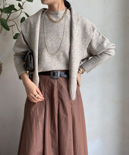 圍巾套裝針織上衣