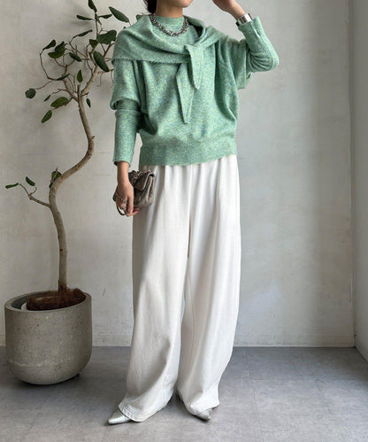 圍巾套裝針織上衣