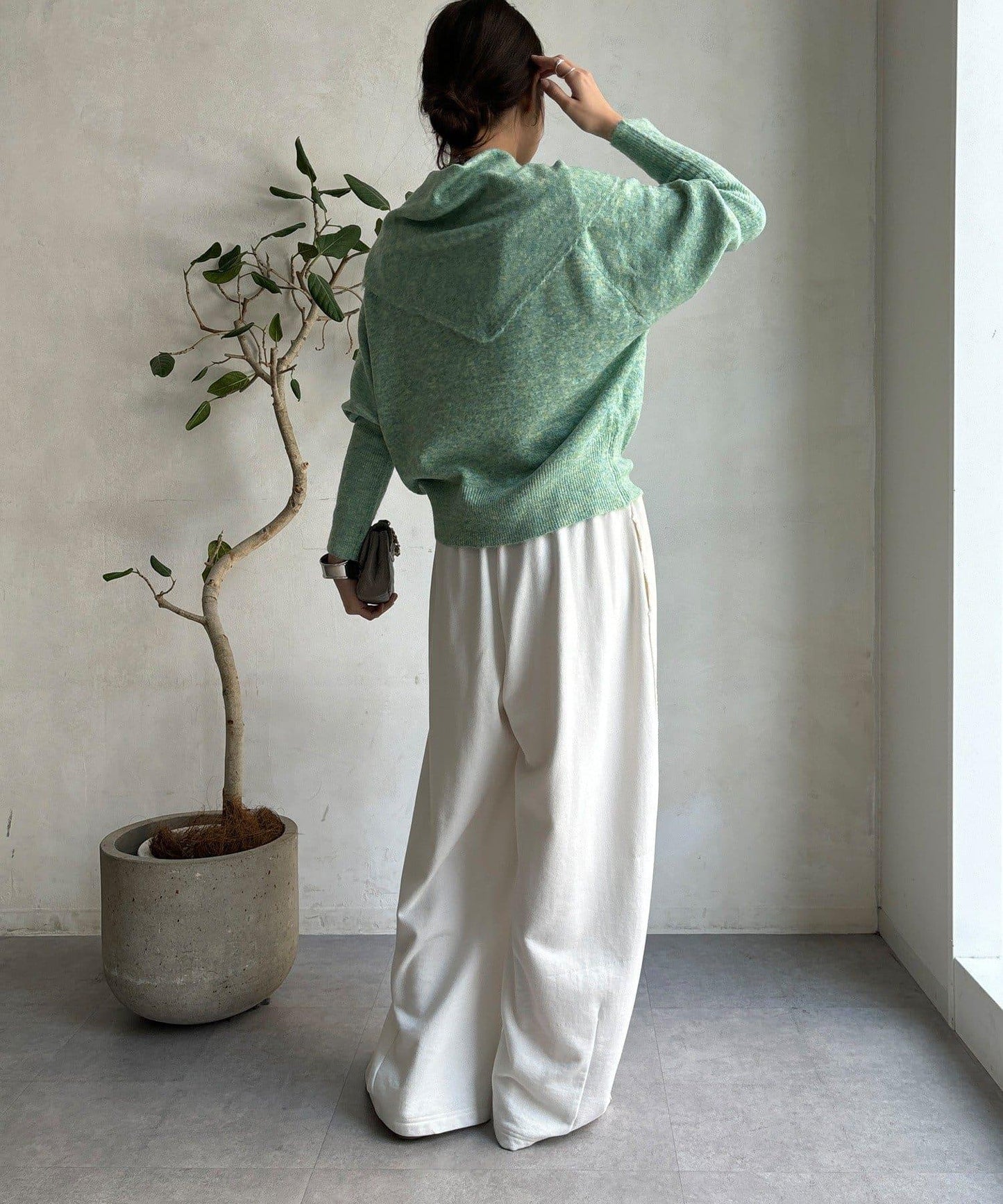 圍巾套裝針織上衣