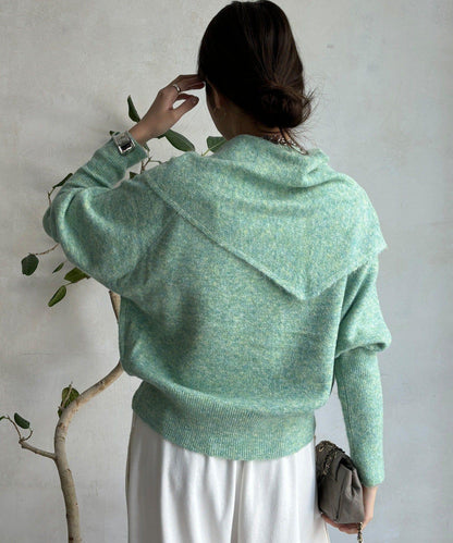 圍巾套裝針織上衣