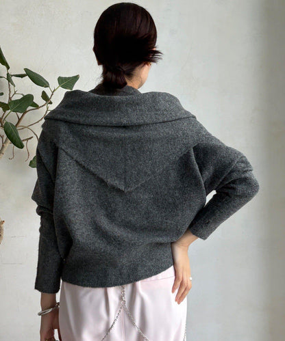 圍巾套裝針織上衣