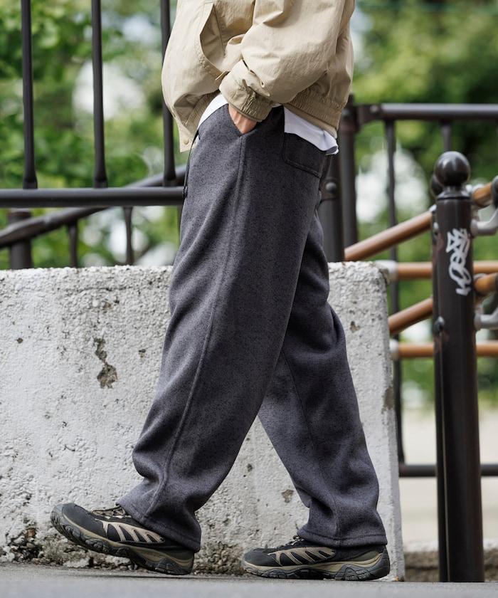 寬鬆版型針織抓絨攀巖褲