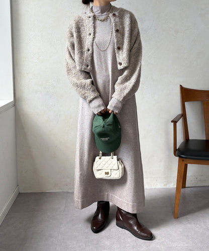 針織開衫+針織連衣裙套裝