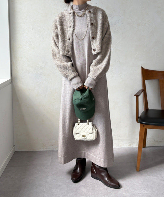 針織開衫+針織連衣裙套裝