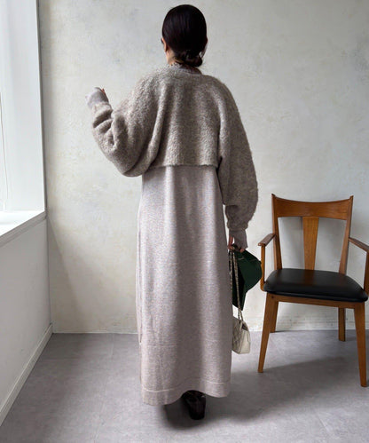 針織開衫+針織連衣裙套裝