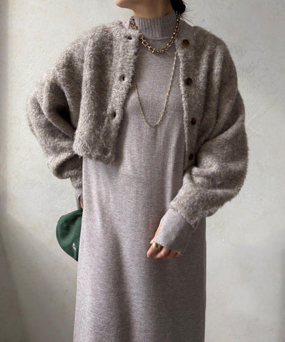 針織開衫+針織連衣裙套裝