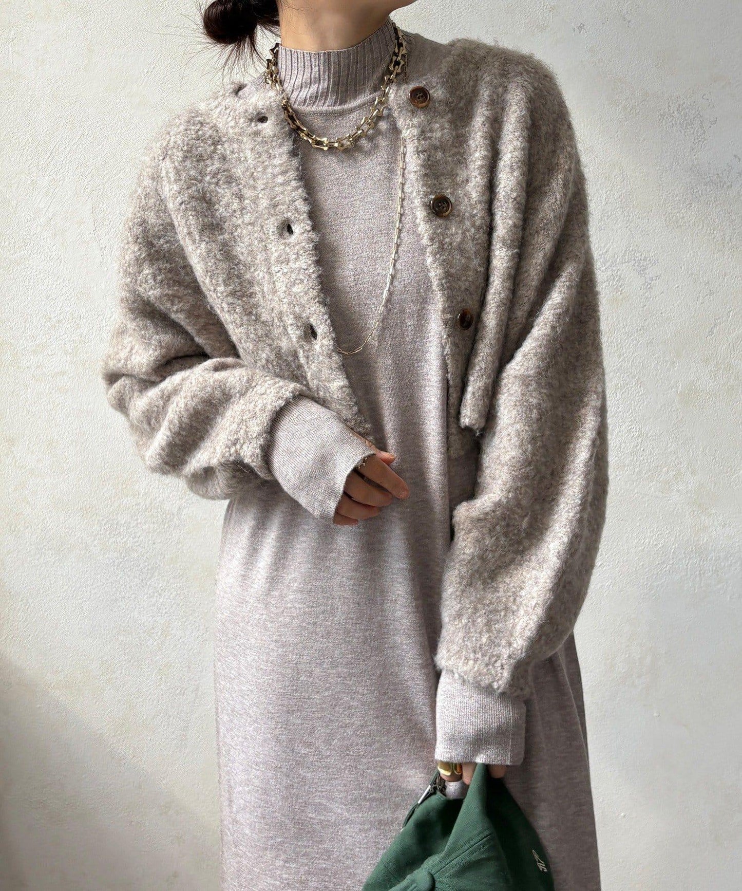 針織開衫+針織連衣裙套裝