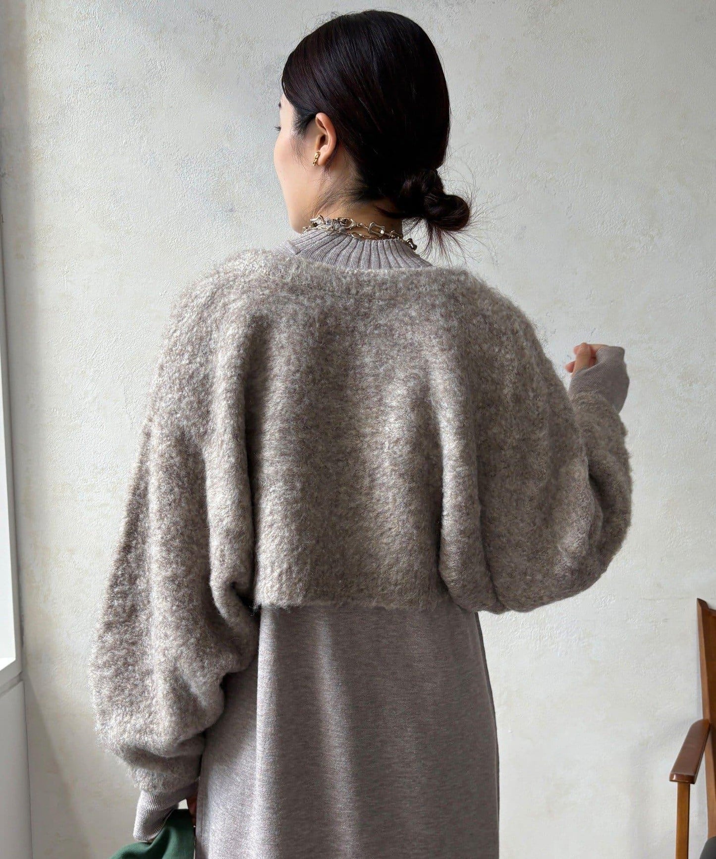 針織開衫+針織連衣裙套裝