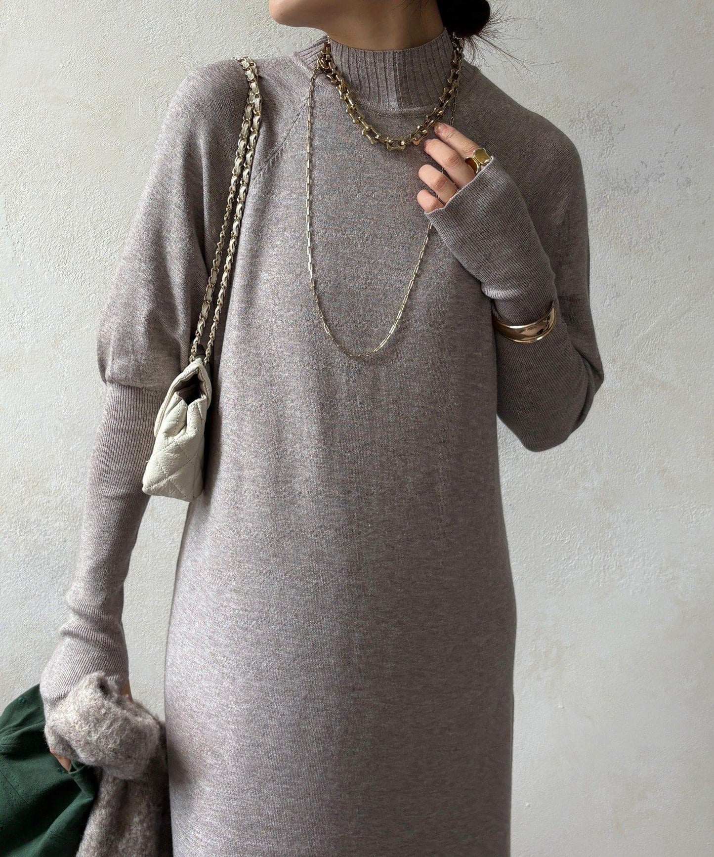 針織開衫+針織連衣裙套裝