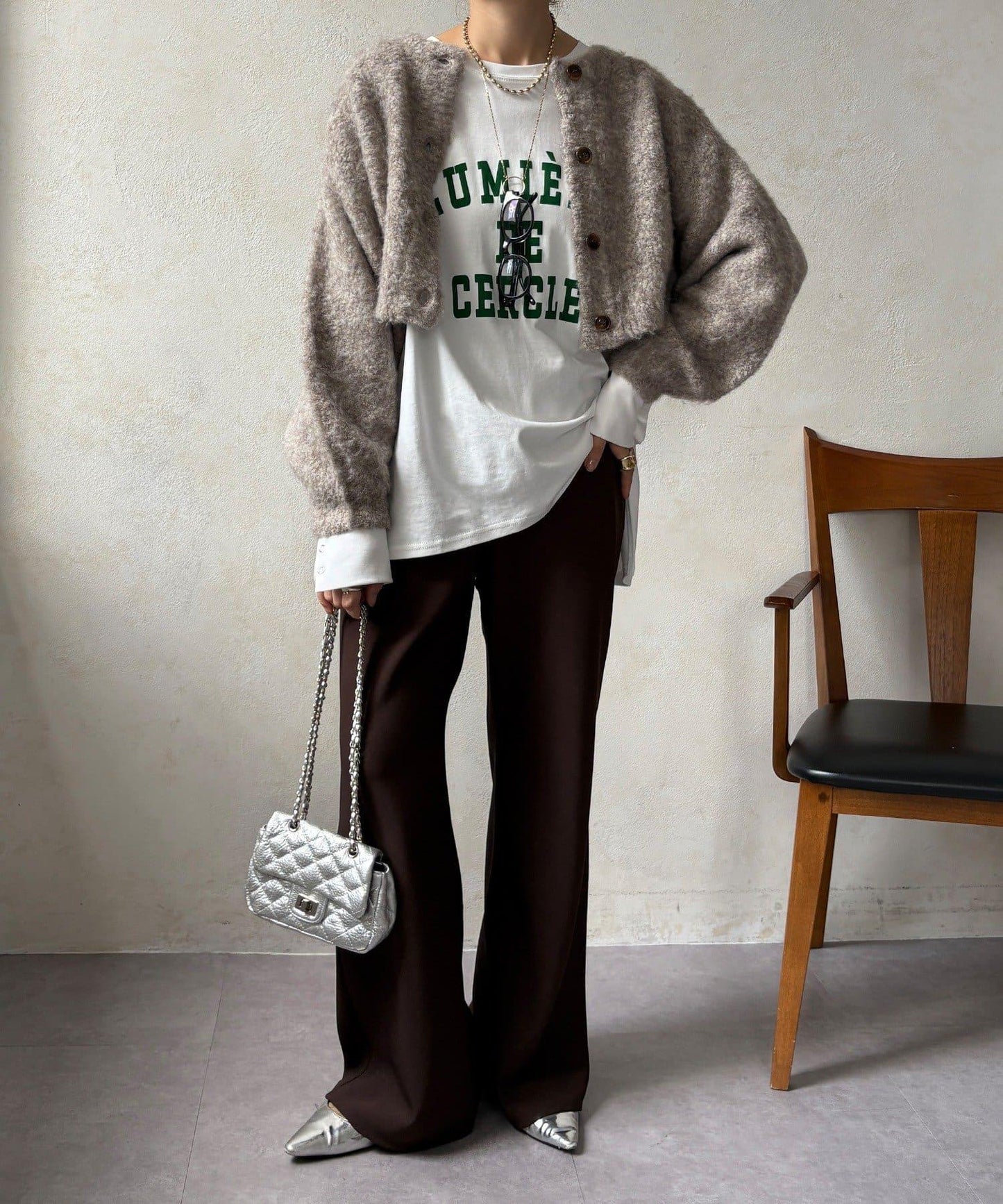 針織開衫+針織連衣裙套裝