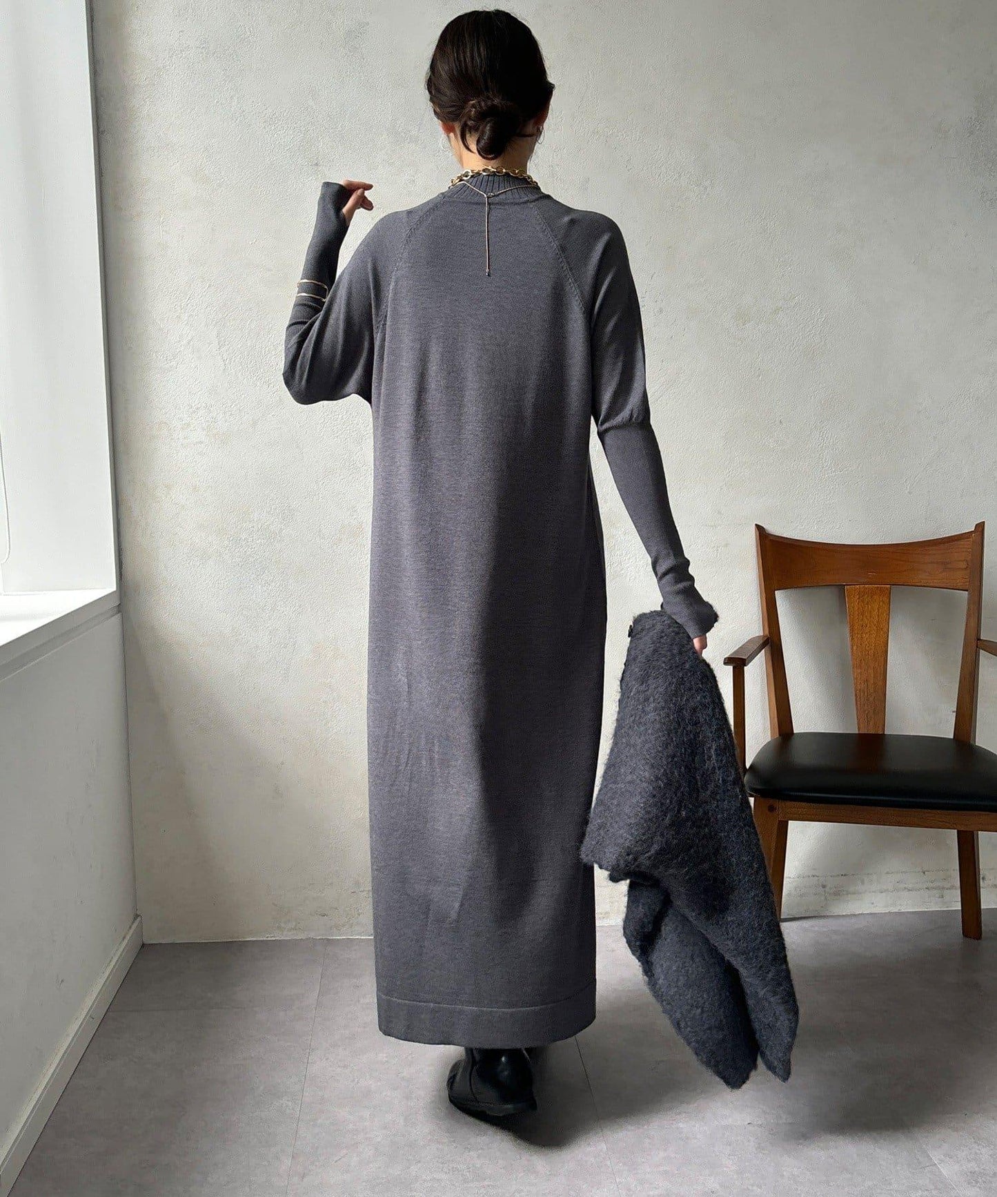 針織開衫+針織連衣裙套裝