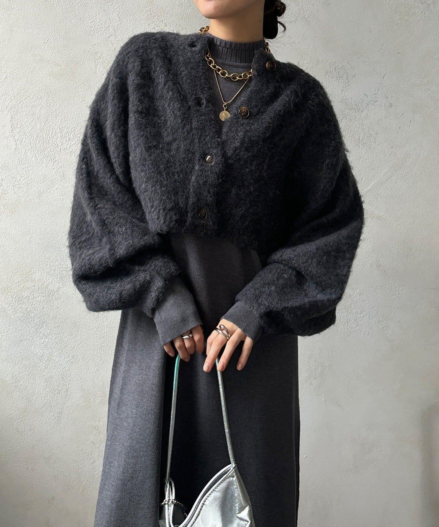 針織開衫+針織連衣裙套裝