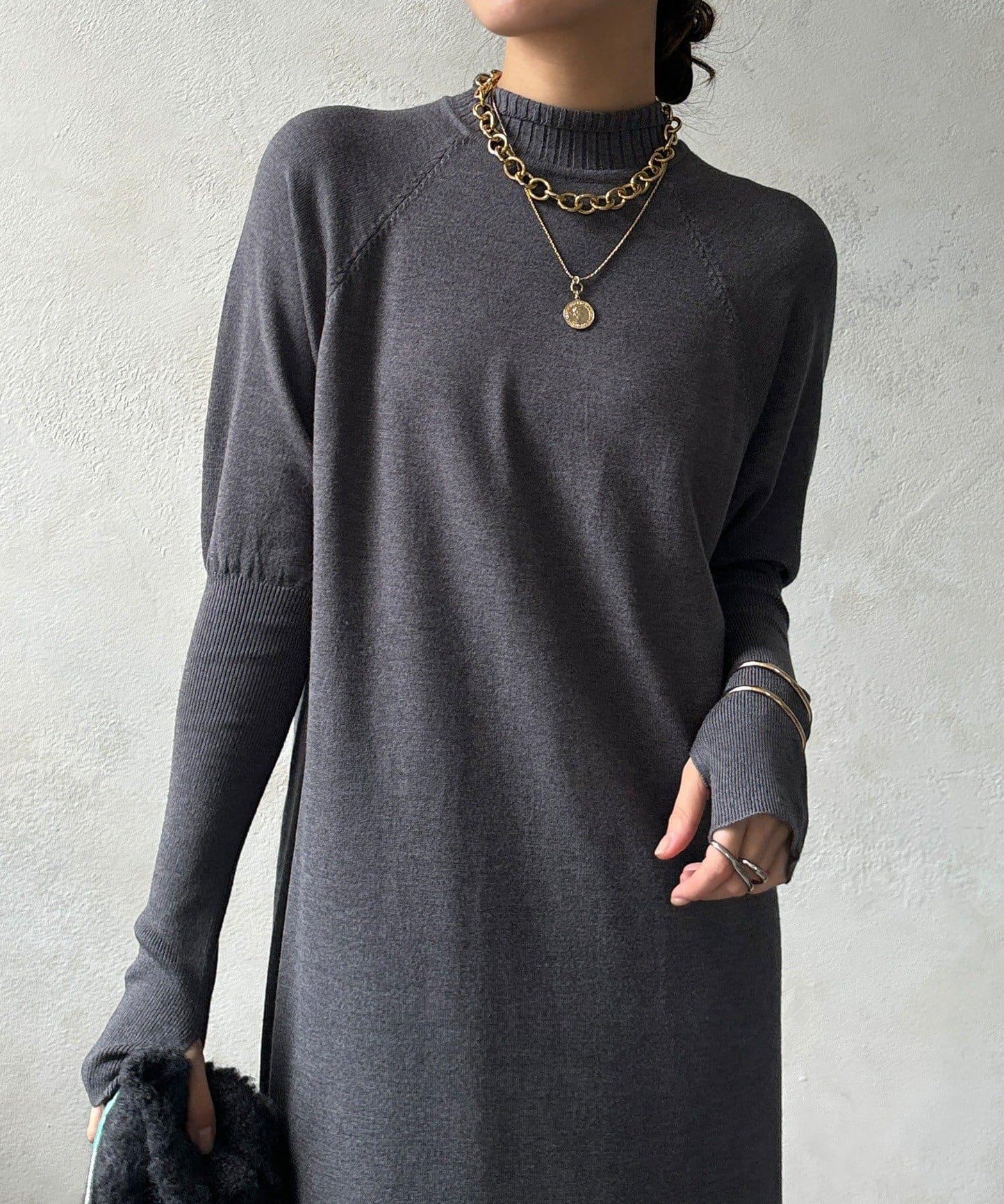 針織開衫+針織連衣裙套裝