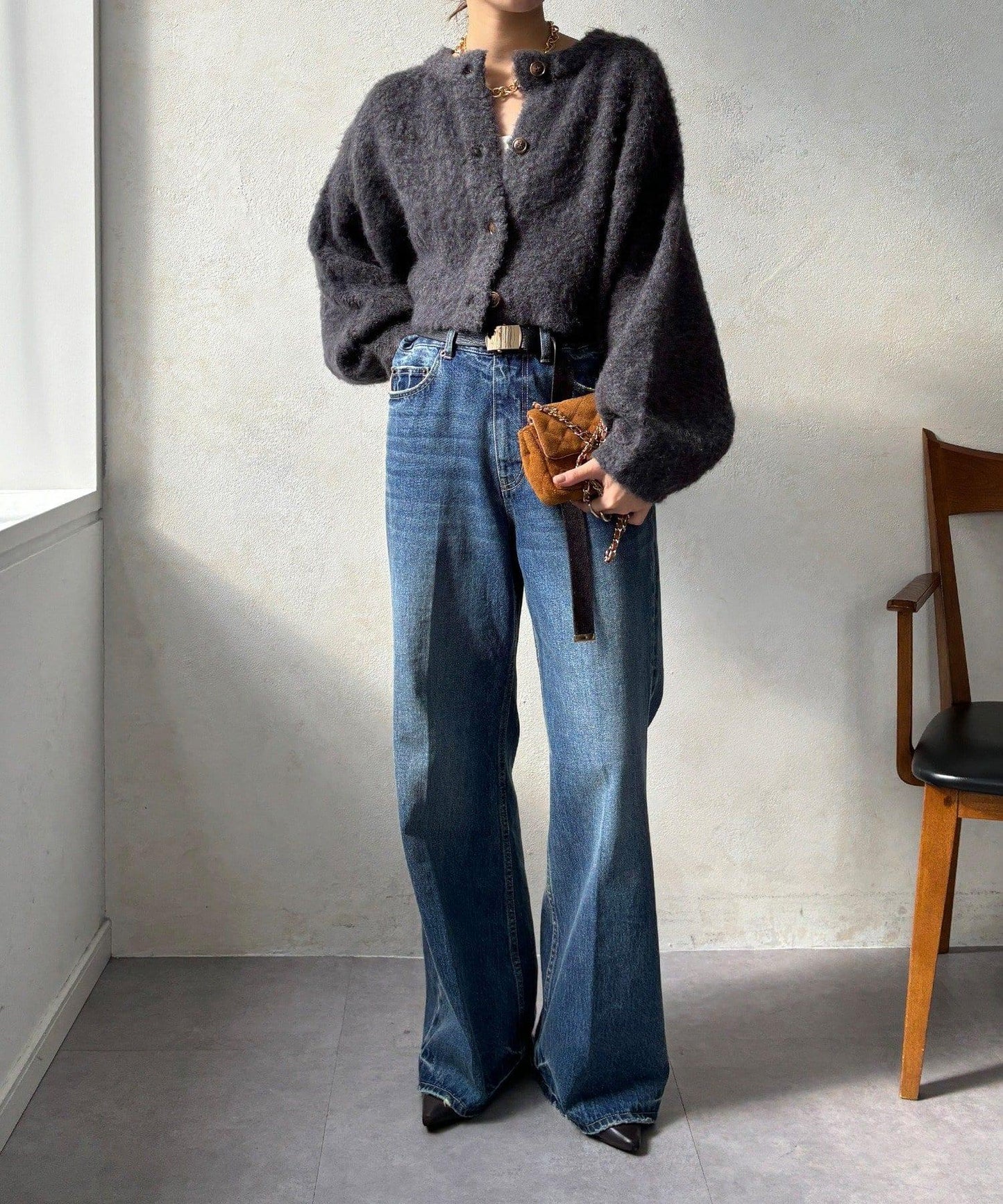 針織開衫+針織連衣裙套裝