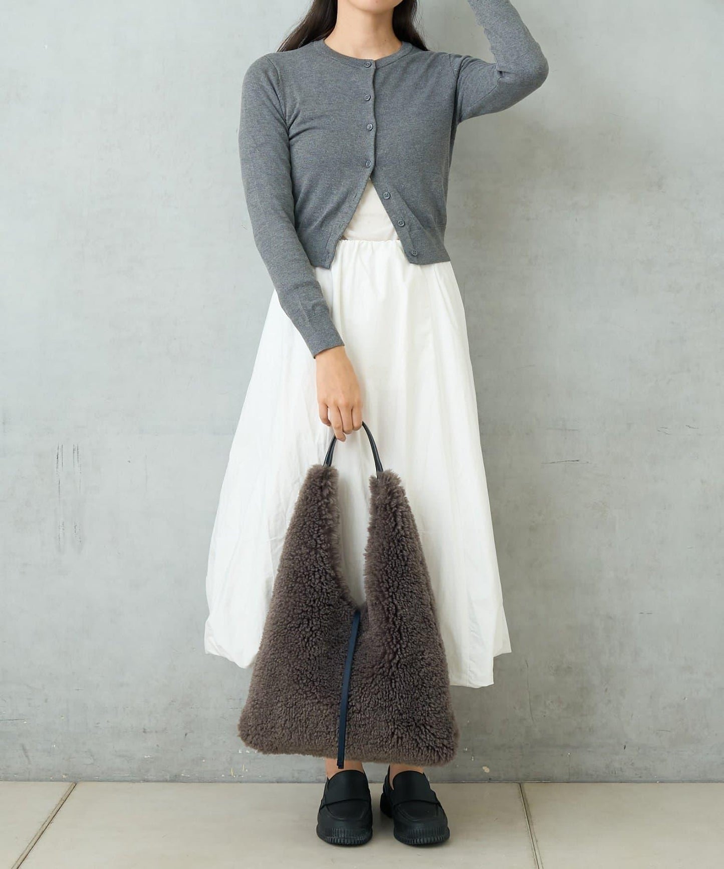 仿羊羔絨三角形包