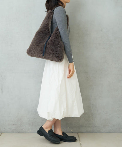 仿羊羔絨三角形包