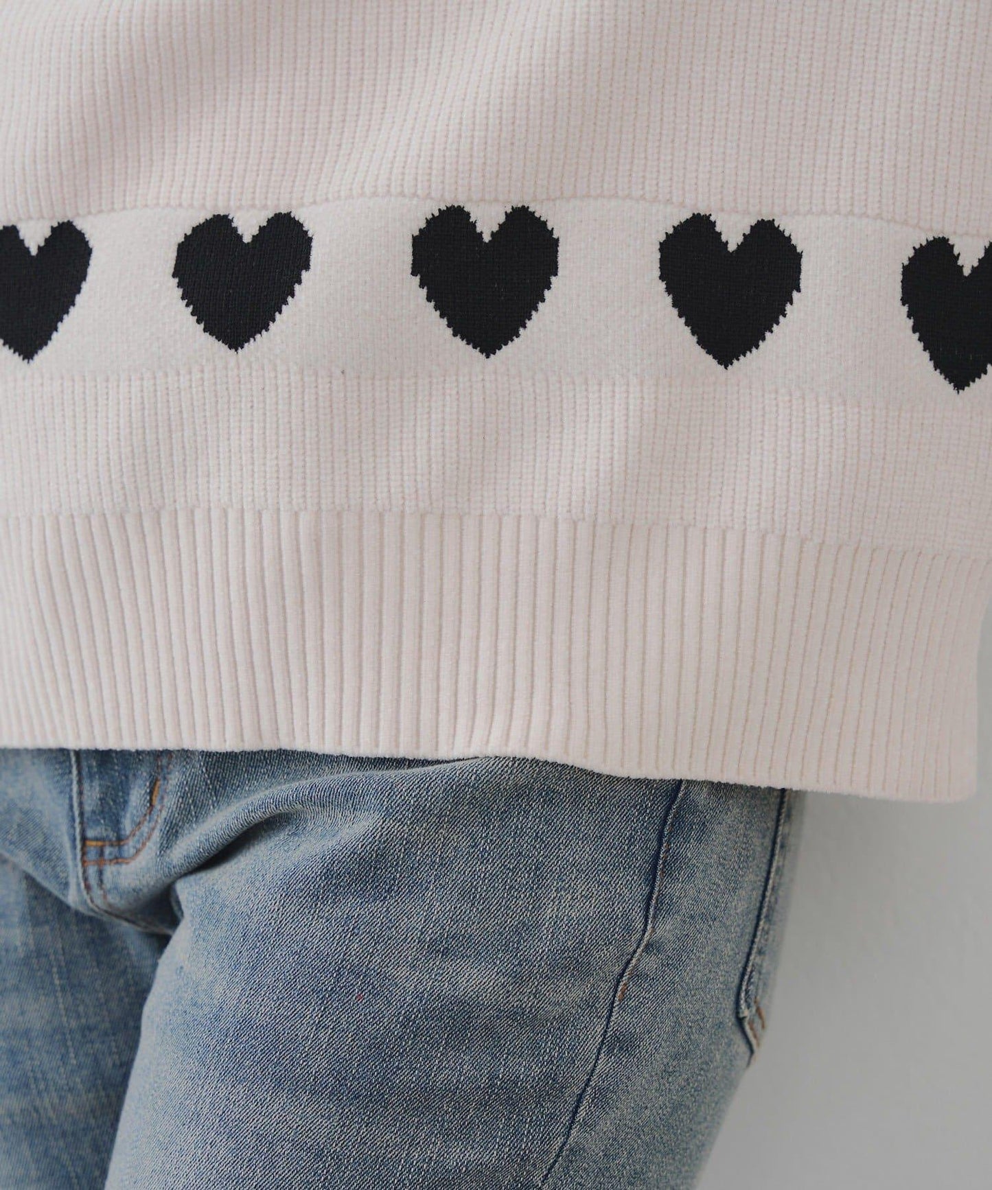 天鵝絨毛線寬鬆愛心針織衫