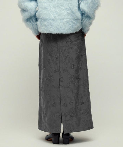 花卉刺繡I型休閒半身裙